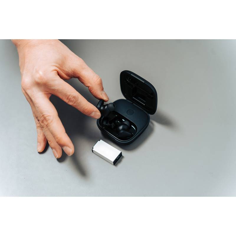 Opravitelná bezdrátov. sluchátka do uší Lakewood z RCS plastu, černá Opravitelná bezdrátov. sluchátka do uší Lakewood z RCS plastu, černá