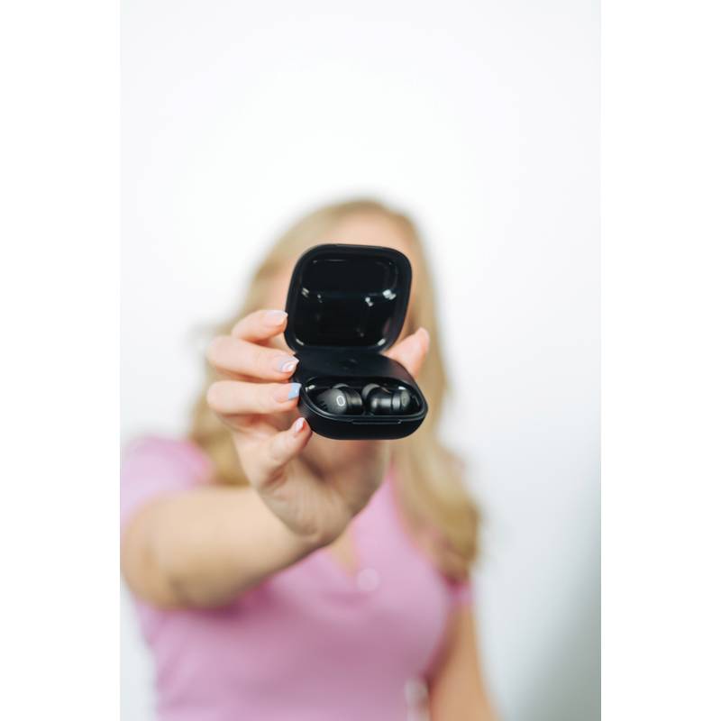 Opravitelná bezdrátov. sluchátka do uší Lakewood z RCS plastu, černá Opravitelná bezdrátov. sluchátka do uší Lakewood z RCS plastu, černá