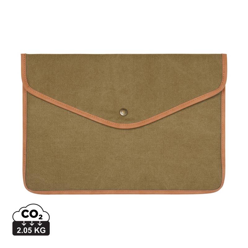 Obal na 16" notebook VINGA Bosler z GRS recykl. canvas, zelená Obal na 16" notebook VINGA Bosler z GRS recykl. canvas, zelená
