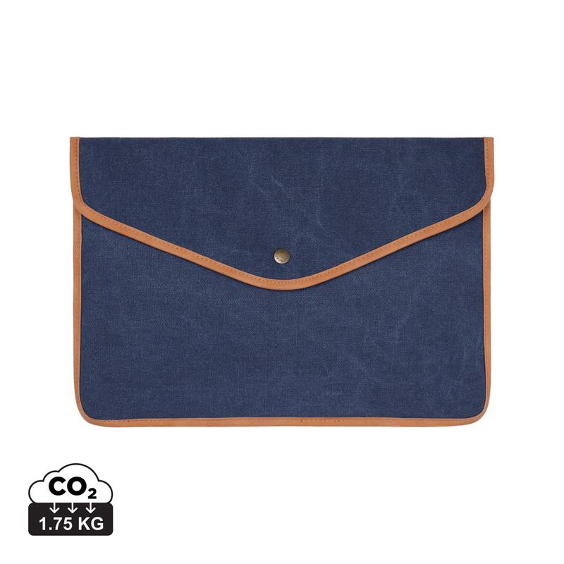 Obal na 14" notebook VINGA Bosler z GRS recykl. canvas, modrá námořnická Obal na 14" notebook VINGA Bosler z GRS recykl. canvas, modrá námořnická