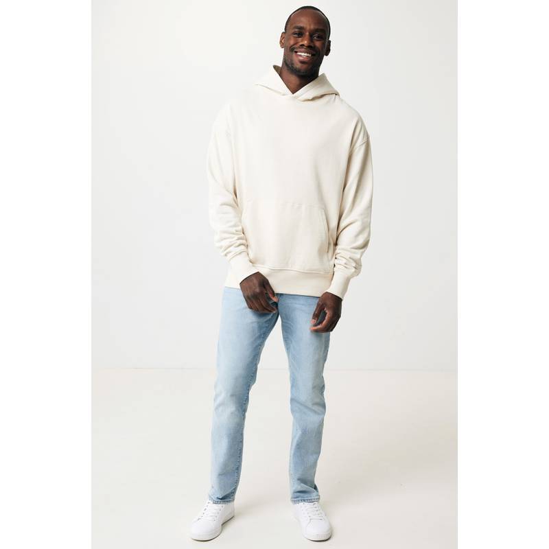 Lehká mikina s kapucí Iqoniq Rila z recykl. bavlny, bílá natural raw XXS Lehká mikina s kapucí Iqoniq Rila z recykl. bavlny, bílá natural raw XXS