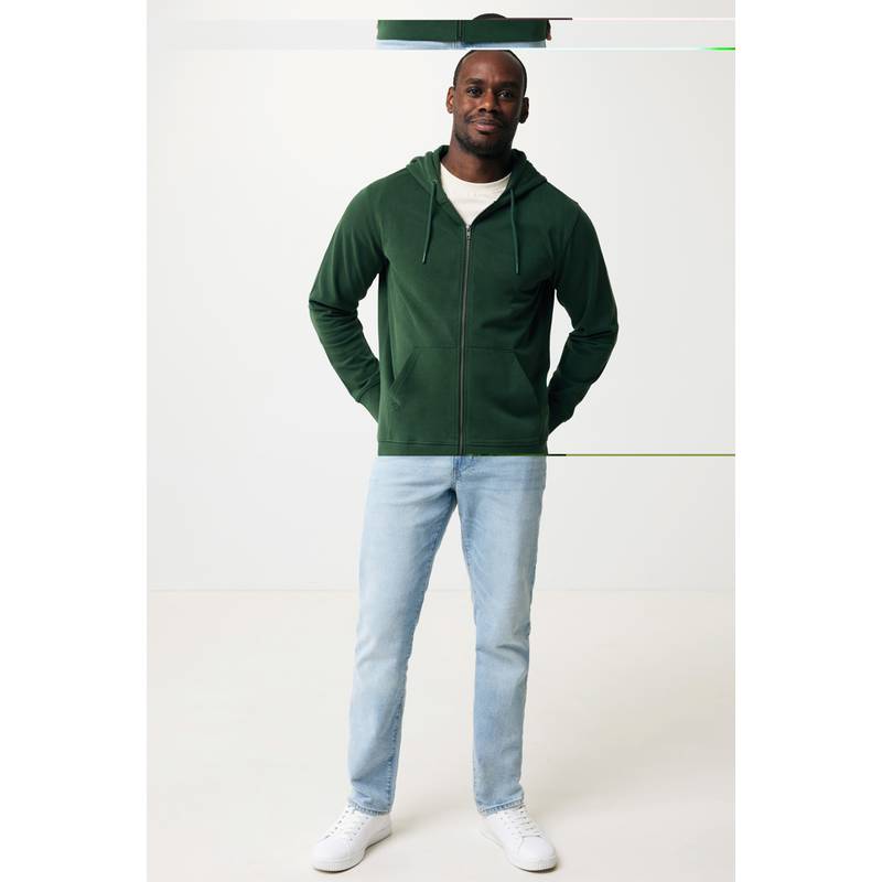 Mikina na zip s kapucí Iqoniq Abisko z recykl. bavlny, šedá heather anthracite Mikina na zip s kapucí Iqoniq Abisko z recykl. bavlny, šedá heather anthracite