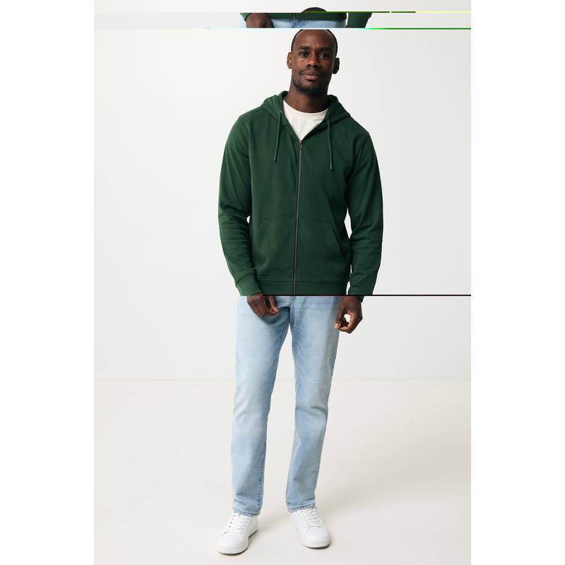 Mikina na zip s kapucí Iqoniq Abisko z recykl. bavlny, šedá heather anthracite Mikina na zip s kapucí Iqoniq Abisko z recykl. bavlny, šedá heather anthracite