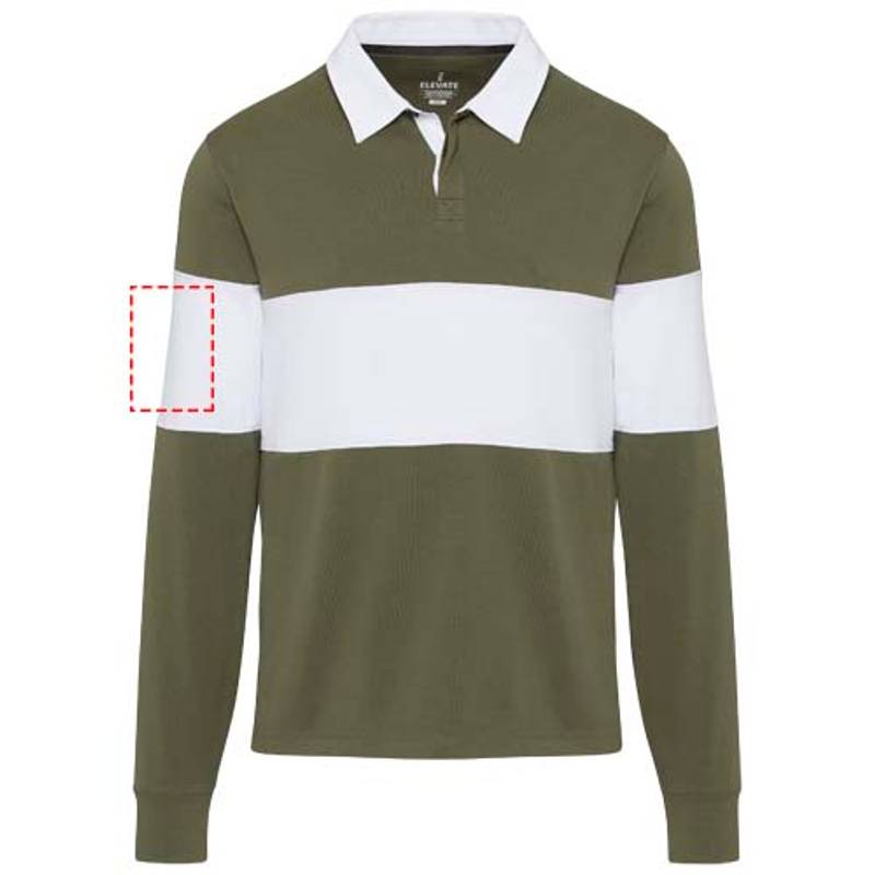 Clyde unisex ragbyová polo mikina, Zelená - Bílá, L Clyde unisex ragbyová polo mikina, Zelená - Bílá, L