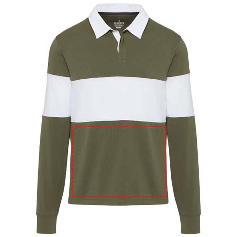 Clyde unisex ragbyová polo mikina, Zelená - Bílá, L Clyde unisex ragbyová polo mikina, Zelená - Bílá, L