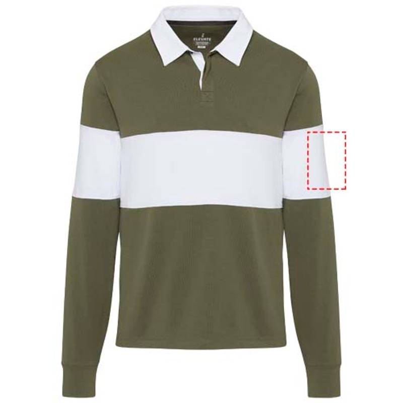 Clyde unisex ragbyová polo mikina, Zelená - Bílá, L Clyde unisex ragbyová polo mikina, Zelená - Bílá, L