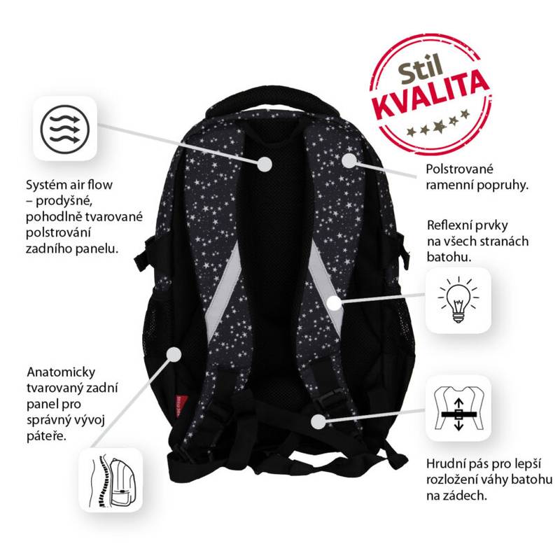 Školní batoh midi Star, vícebarevný Školní batoh midi Star, vícebarevný