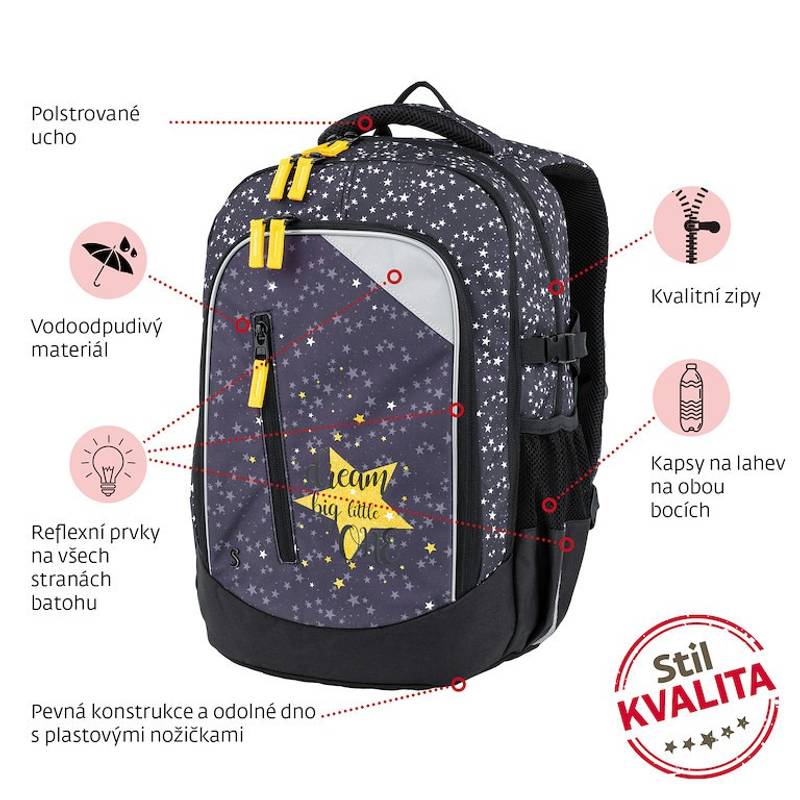 Školní batoh midi Star, vícebarevný Školní batoh midi Star, vícebarevný
