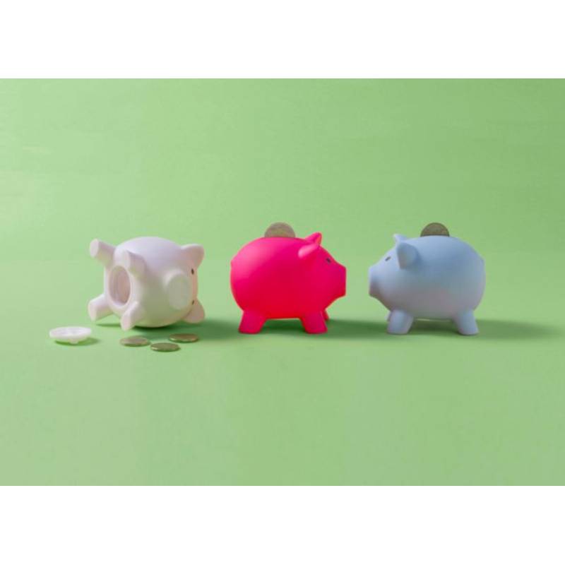 PIGY plastová kasička, tvar prasátko, bílá PIGY plastová kasička, tvar prasátko, bílá