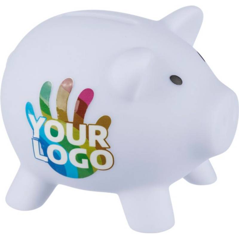 PIGY plastová kasička, tvar prasátko, bílá PIGY plastová kasička, tvar prasátko, bílá