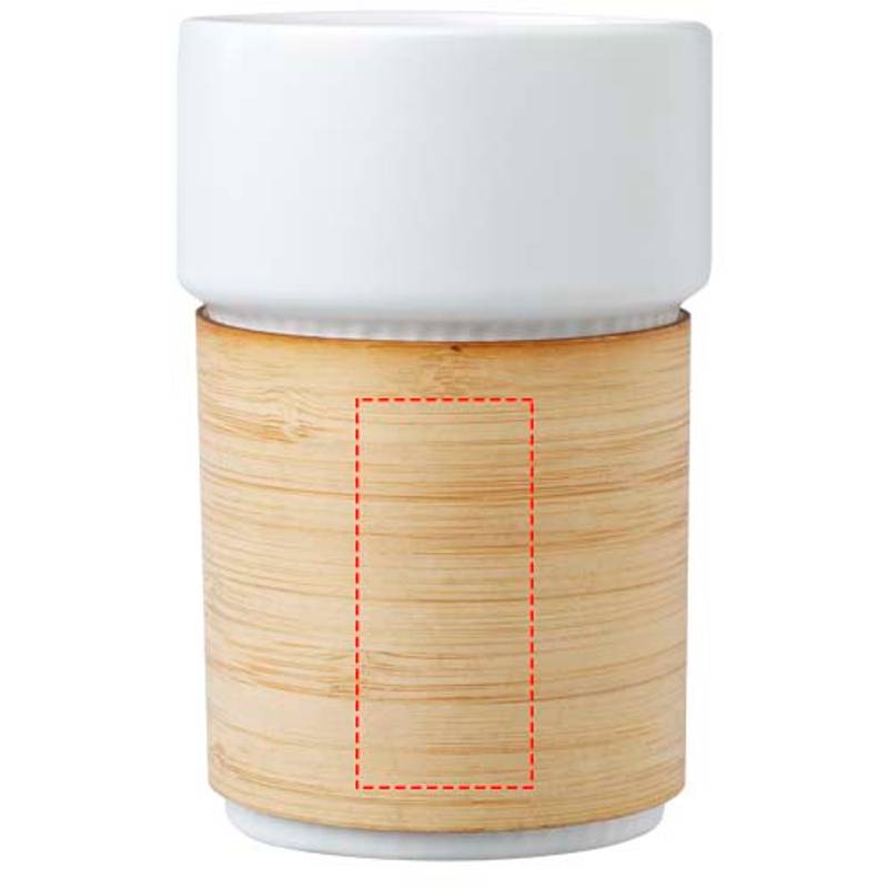 Fika 340ml kelímek s bambusovým potahem, bílá - hnědá Fika 340ml kelímek s bambusovým potahem, bílá - hnědá