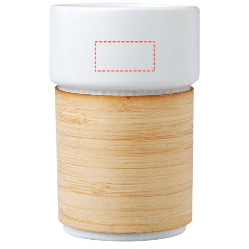 Fika 340ml kelímek s bambusovým potahem, bílá - hnědá Fika 340ml kelímek s bambusovým potahem, bílá - hnědá