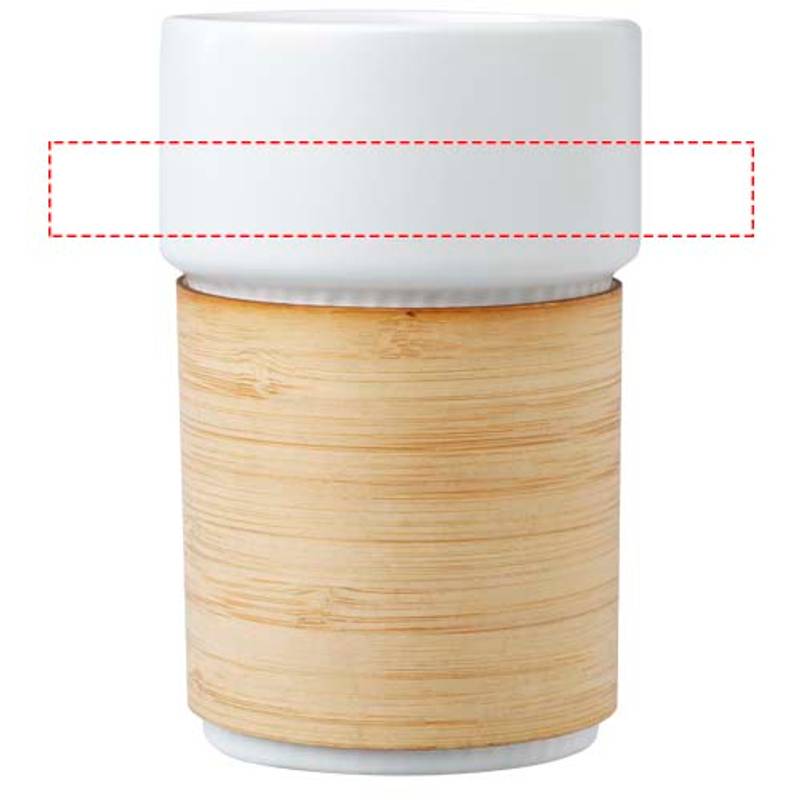 Fika 340ml kelímek s bambusovým potahem, bílá - hnědá Fika 340ml kelímek s bambusovým potahem, bílá - hnědá