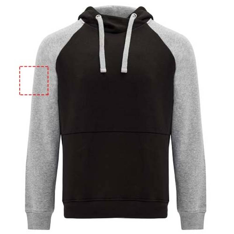 Detská dvojfarebná mikina s kapucňou Badet, čierna - sivá Heather, 3/4 Detská dvojfarebná mikina s kapucňou Badet, čierna - sivá Heather, 3/4