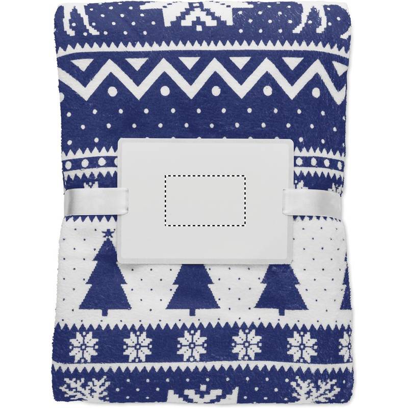 Fleecová deka z RPET 190g, modrá - biela Fleecová deka z RPET 190g, modrá - biela