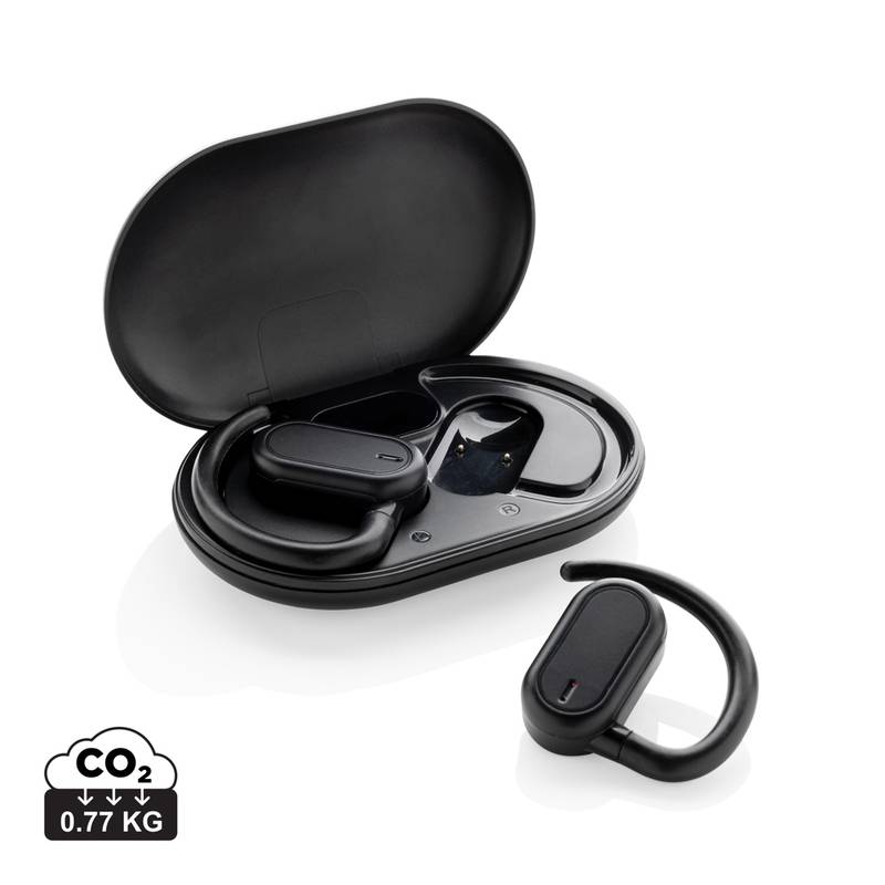 Slúchadlá TWS Fitsound z RCS recyklovaného plastu, čierna Slúchadlá TWS Fitsound z RCS recyklovaného plastu, čierna