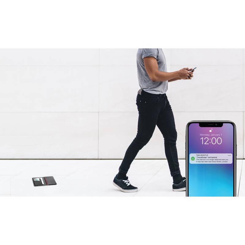 Cestovní peněženka s lokátorem Trackmate z RCS polyesteru, černá Cestovní peněženka s lokátorem Trackmate z RCS polyesteru, černá