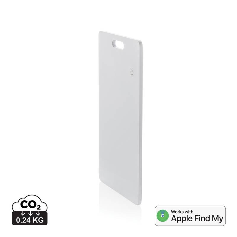 Ultratenká karta s nabíjecím lokátorem Findit z RCS plastu, bílá Ultratenká karta s nabíjecím lokátorem Findit z RCS plastu, bílá