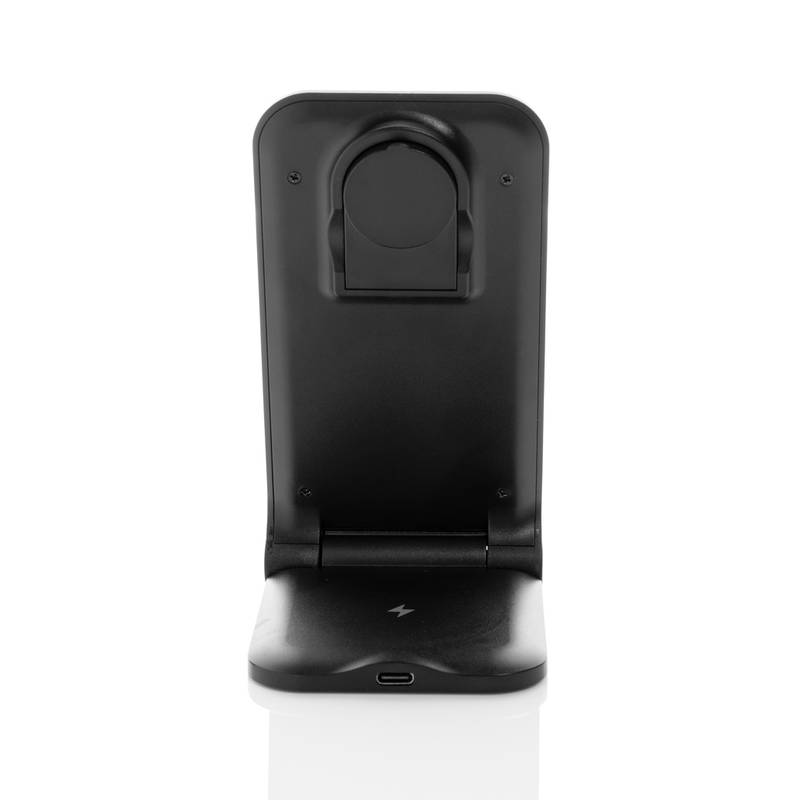 Nabíjačka Powerpal 3 v 1 15 W z RCS recyklovaného plastu, čierna Nabíjačka Powerpal 3 v 1 15 W z RCS recyklovaného plastu, čierna