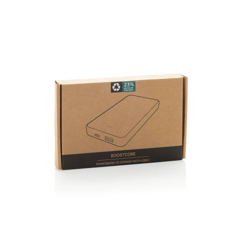 Powerbanka Boostcore 10000mAh s USB C z RCS recykl. plastu, čierna Powerbanka Boostcore 10000mAh s USB C z RCS recykl. plastu, čierna
