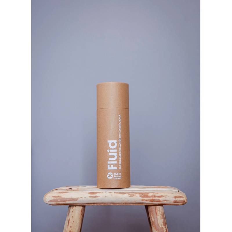 Lahev na vodu Fluid 600ml z RCS recyklované oceli, černá Lahev na vodu Fluid 600ml z RCS recyklované oceli, černá