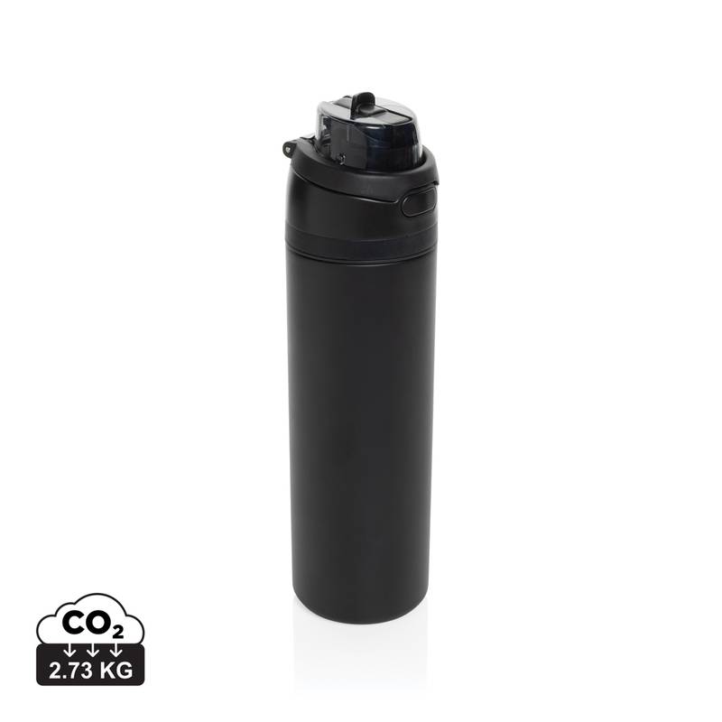 Uzatvárateľná fľaša Omni Sip 700ml z RCS recyklovanej ocele, čierna Uzatvárateľná fľaša Omni Sip 700ml z RCS recyklovanej ocele, čierna