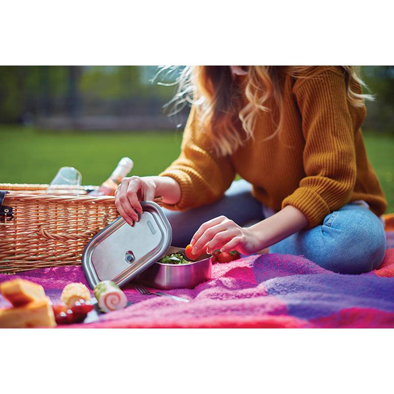 Velká nerezová krabička na jídlo Black+Blum, modrá tyrkysová Velká nerezová krabička na jídlo Black+Blum, modrá tyrkysová