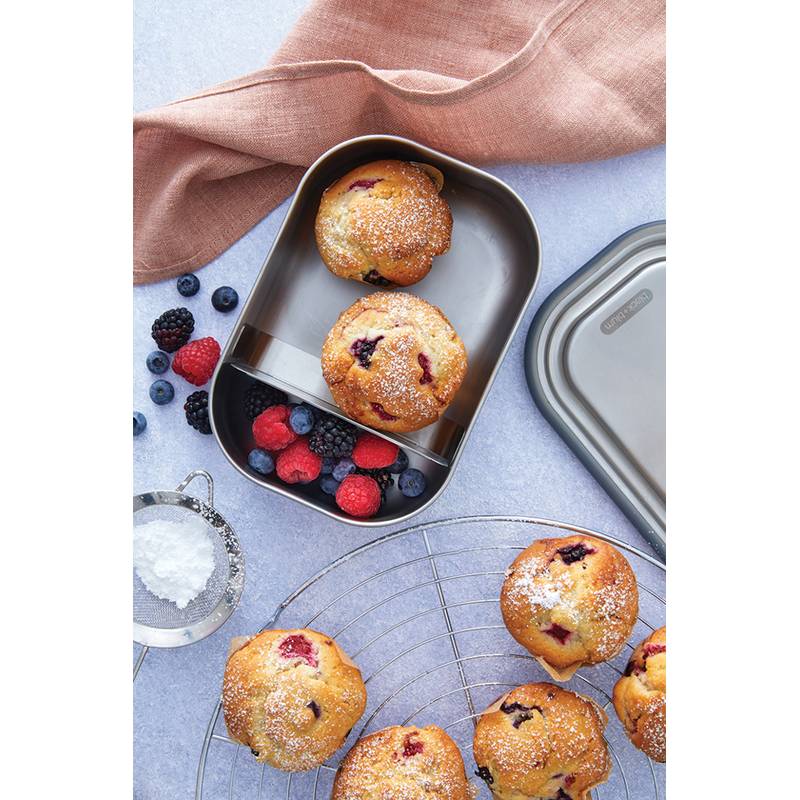 Velká nerezová krabička na jídlo Black+Blum, modrá tyrkysová Velká nerezová krabička na jídlo Black+Blum, modrá tyrkysová