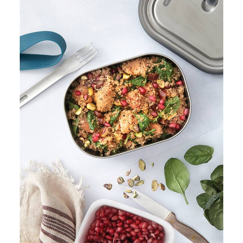 Velká nerezová krabička na jídlo Black+Blum, modrá tyrkysová Velká nerezová krabička na jídlo Black+Blum, modrá tyrkysová