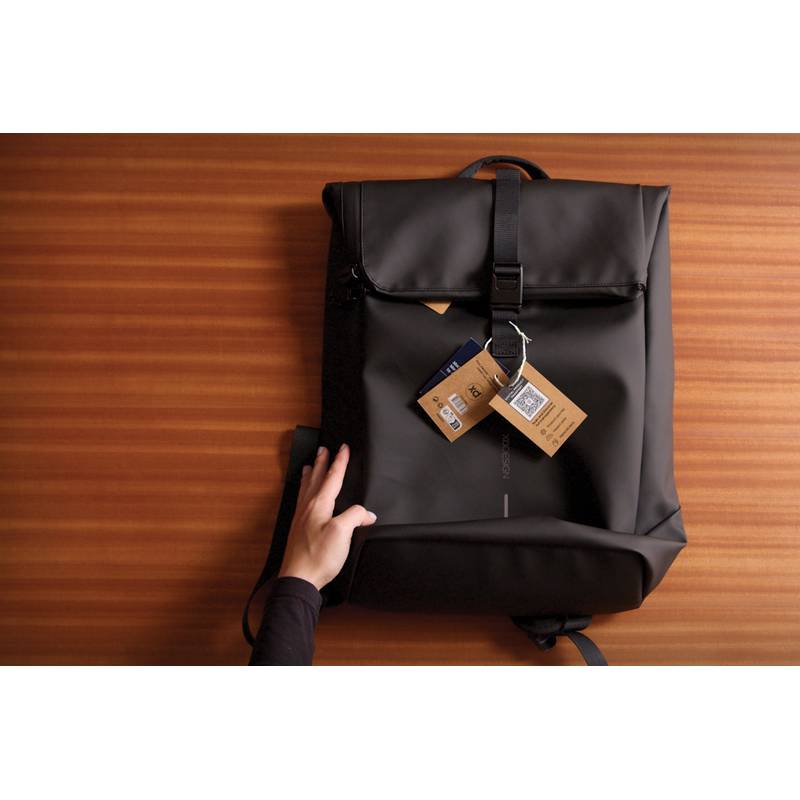 Voděodolný batoh Urban s klopou, šedá - černá Voděodolný batoh Urban s klopou, šedá - černá