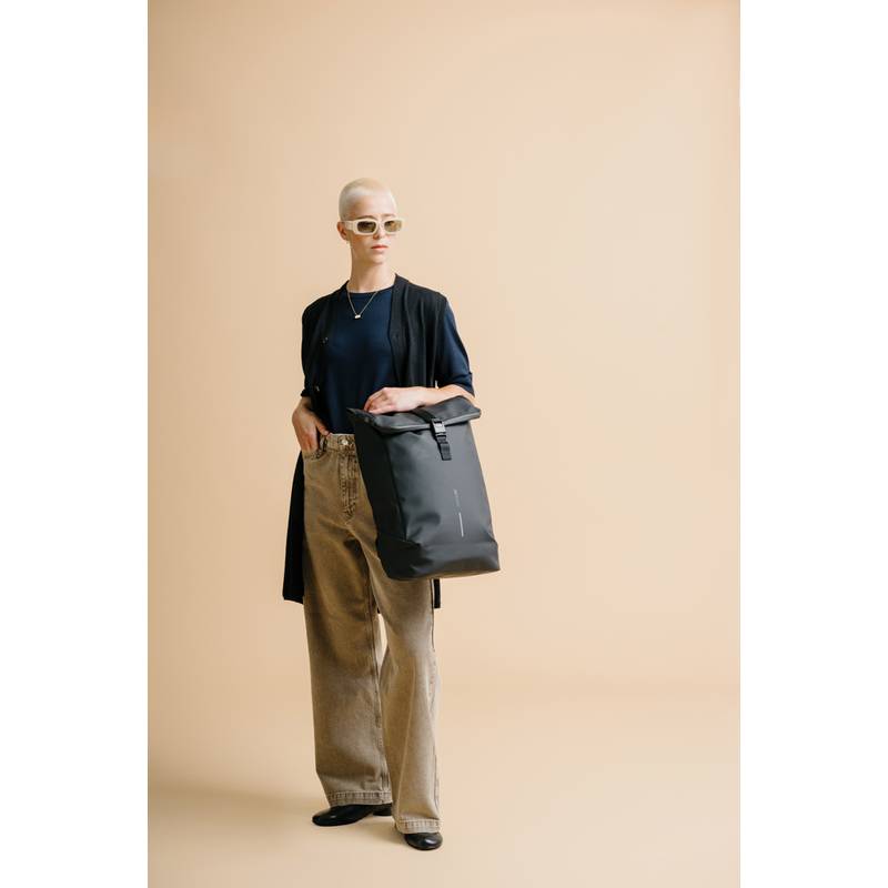 Voděodolný batoh Urban s klopou, šedá - černá Voděodolný batoh Urban s klopou, šedá - černá