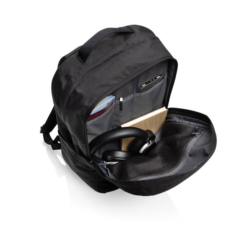 Batoh na 15,6" notebook Swiss Peak Edin z RPET AWARE™, čierna Batoh na 15,6" notebook Swiss Peak Edin z RPET AWARE™, čierna