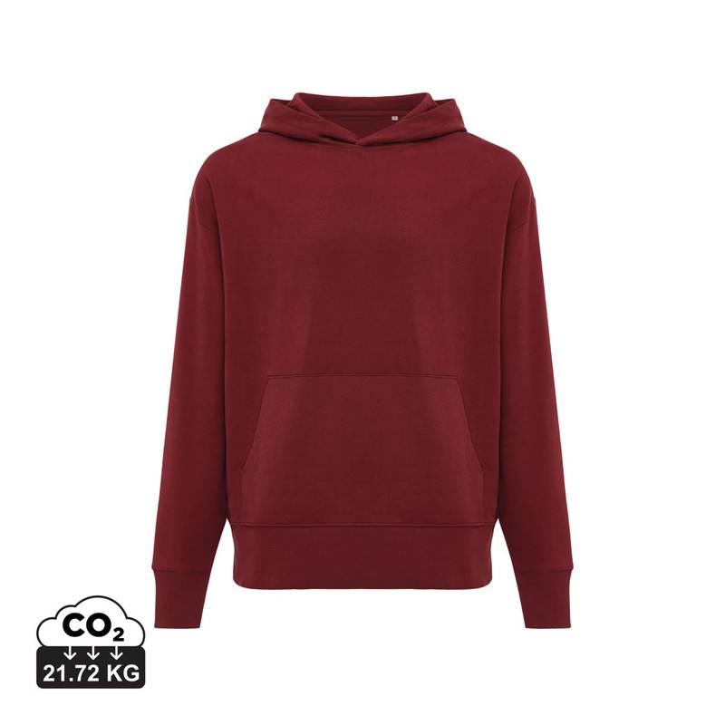 Mikina s kapucňou Iqoniq Yoho relaxed fit z recykl. bavlny, červená wine, L Mikina s kapucňou Iqoniq Yoho relaxed fit z recykl. bavlny, červená wine, L