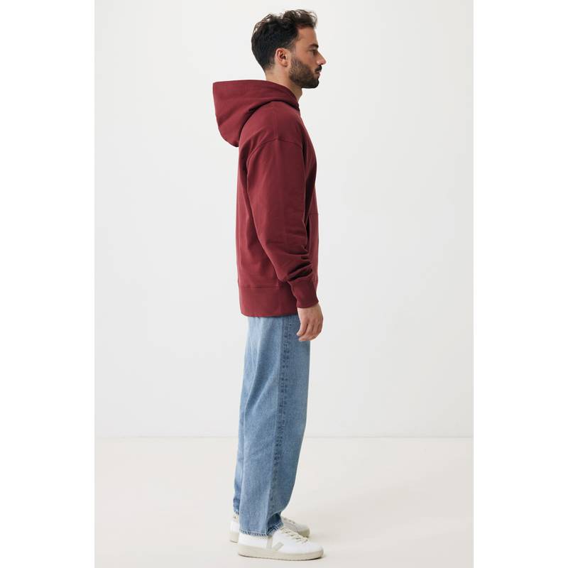 Mikina s kapucňou Iqoniq Yoho relaxed fit z recykl. bavlny, červená wine, L Mikina s kapucňou Iqoniq Yoho relaxed fit z recykl. bavlny, červená wine, L
