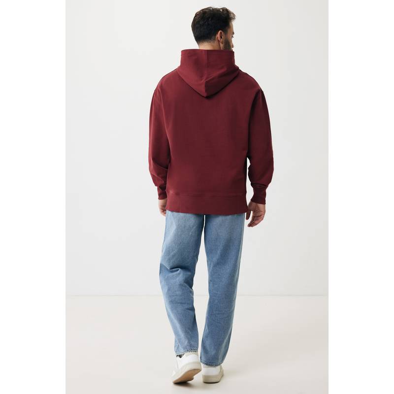 Mikina s kapucňou Iqoniq Yoho relaxed fit z recykl. bavlny, červená wine, L Mikina s kapucňou Iqoniq Yoho relaxed fit z recykl. bavlny, červená wine, L