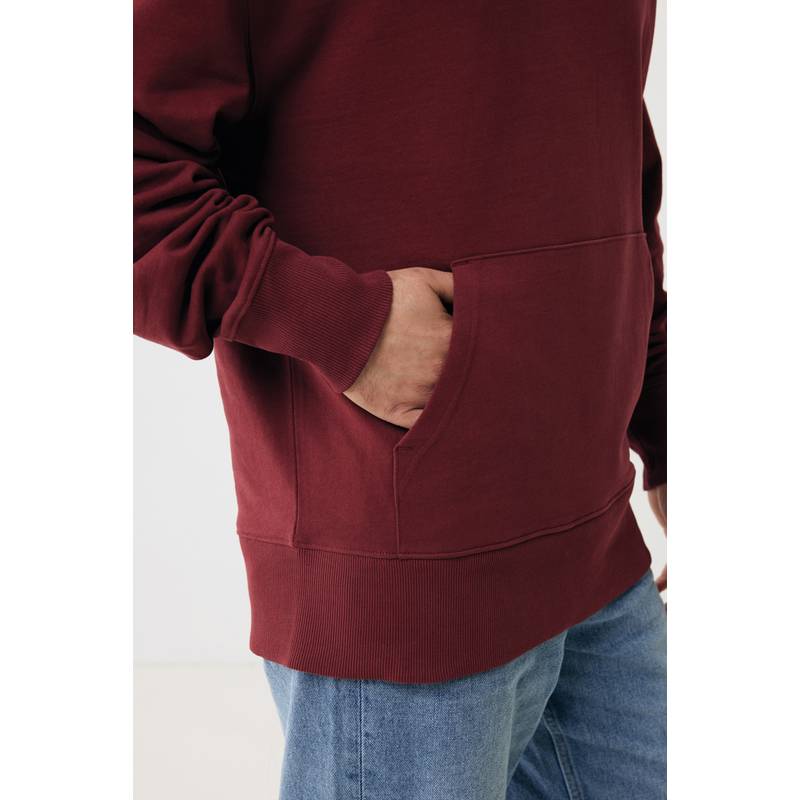 Mikina s kapucňou Iqoniq Yoho relaxed fit z recykl. bavlny, červená wine, L Mikina s kapucňou Iqoniq Yoho relaxed fit z recykl. bavlny, červená wine, L