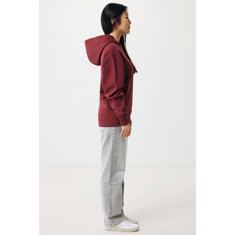 Mikina s kapucňou Iqoniq Yoho relaxed fit z recykl. bavlny, červená wine, L Mikina s kapucňou Iqoniq Yoho relaxed fit z recykl. bavlny, červená wine, L