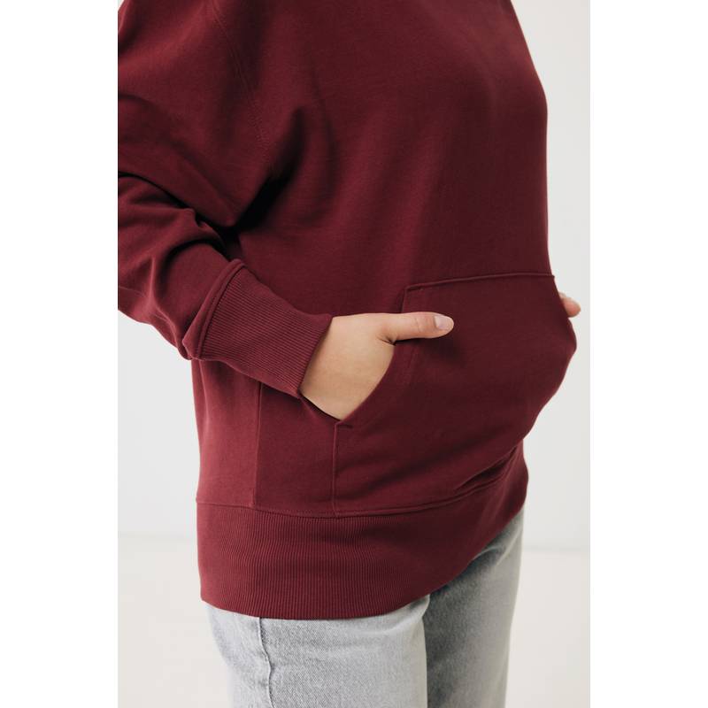 Mikina s kapucňou Iqoniq Yoho relaxed fit z recykl. bavlny, červená wine, L Mikina s kapucňou Iqoniq Yoho relaxed fit z recykl. bavlny, červená wine, L