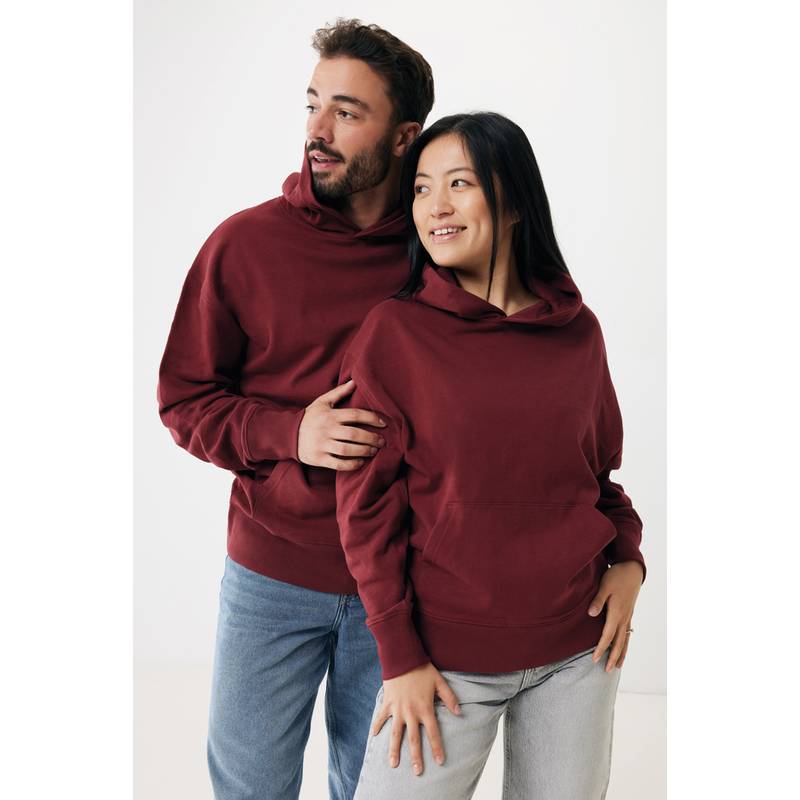 Mikina s kapucňou Iqoniq Yoho relaxed fit z recykl. bavlny, červená wine, L Mikina s kapucňou Iqoniq Yoho relaxed fit z recykl. bavlny, červená wine, L