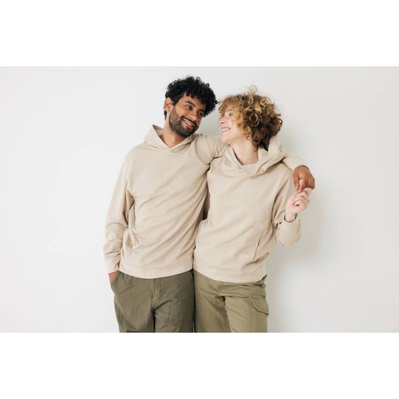 Mikina s kapucí a bočními kapsami Iqoniq Yengo z rec. bavlny, hnědá desert, L Mikina s kapucí a bočními kapsami Iqoniq Yengo z rec. bavlny, hnědá desert, L