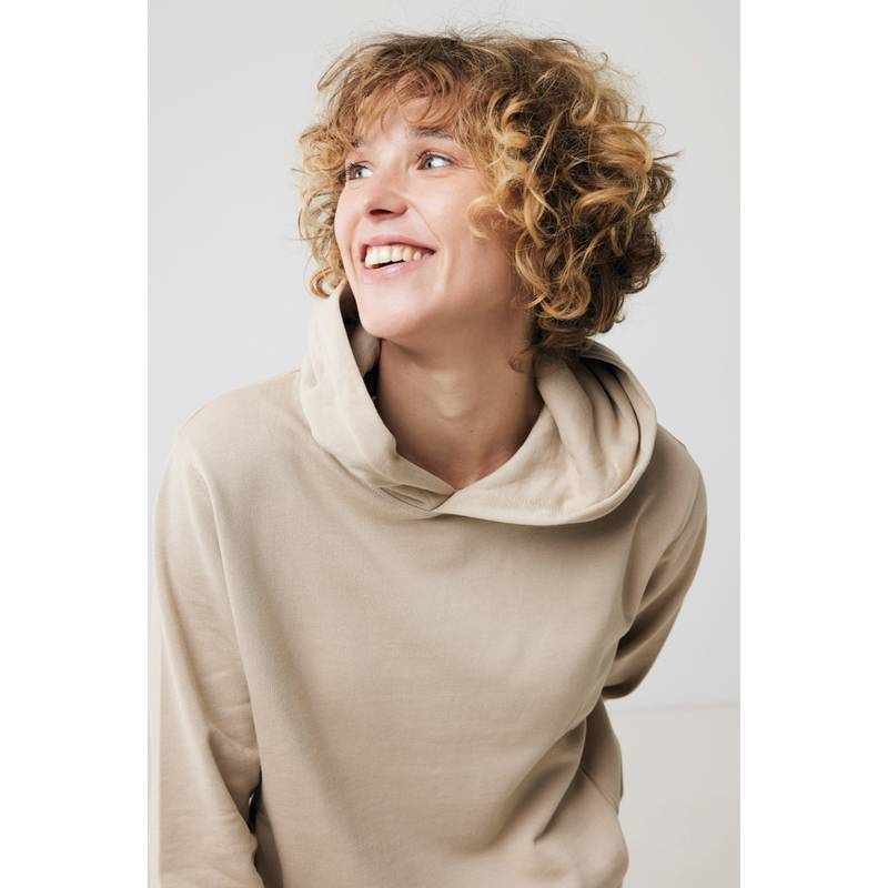 Mikina s kapucí a bočními kapsami Iqoniq Yengo z rec. bavlny, hnědá desert, L Mikina s kapucí a bočními kapsami Iqoniq Yengo z rec. bavlny, hnědá desert, L