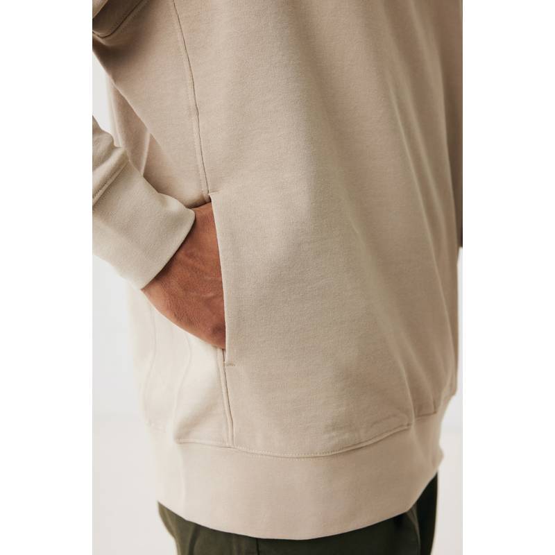 Mikina s kapucí a bočními kapsami Iqoniq Yengo z rec. bavlny, hnědá desert, L Mikina s kapucí a bočními kapsami Iqoniq Yengo z rec. bavlny, hnědá desert, L