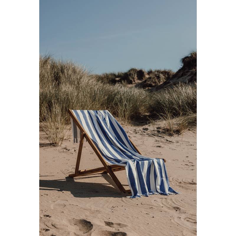 Hamam osuška VINGA Ornos z GRS, modrá - bílá Hamam osuška VINGA Ornos z GRS, modrá - bílá