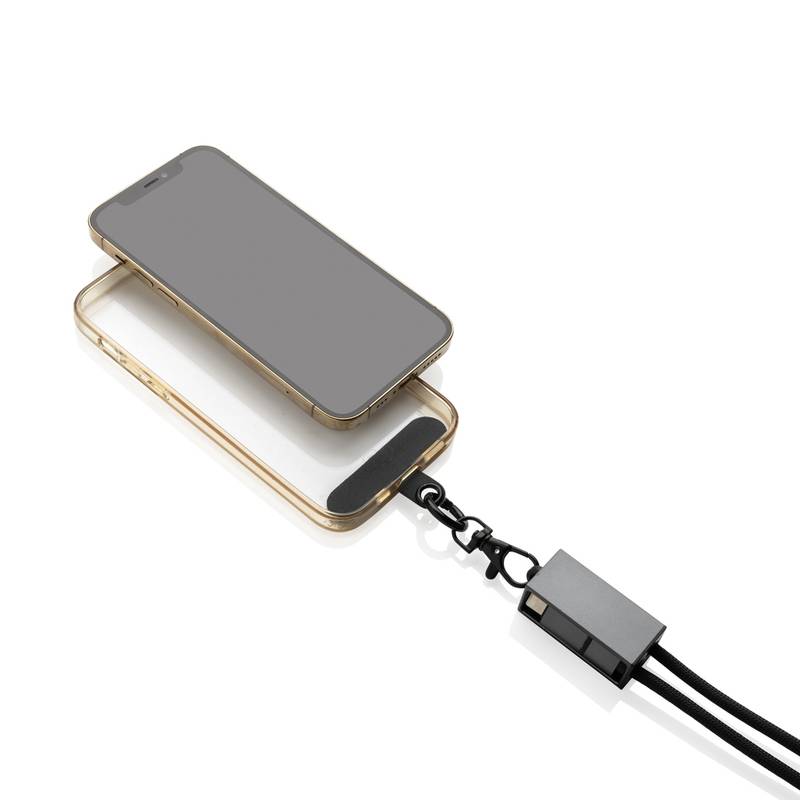 Telefónny kábel Terra z RCS recyklovaného PET, sivá - čierna Telefónny kábel Terra z RCS recyklovaného PET, sivá - čierna