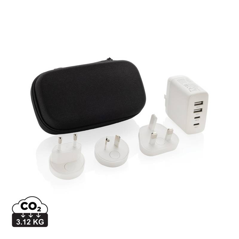 Cestovná nabíjačka TravelCharge Pro s USB C z RCS plastu, biela - čierna Cestovná nabíjačka TravelCharge Pro s USB C z RCS plastu, biela - čierna