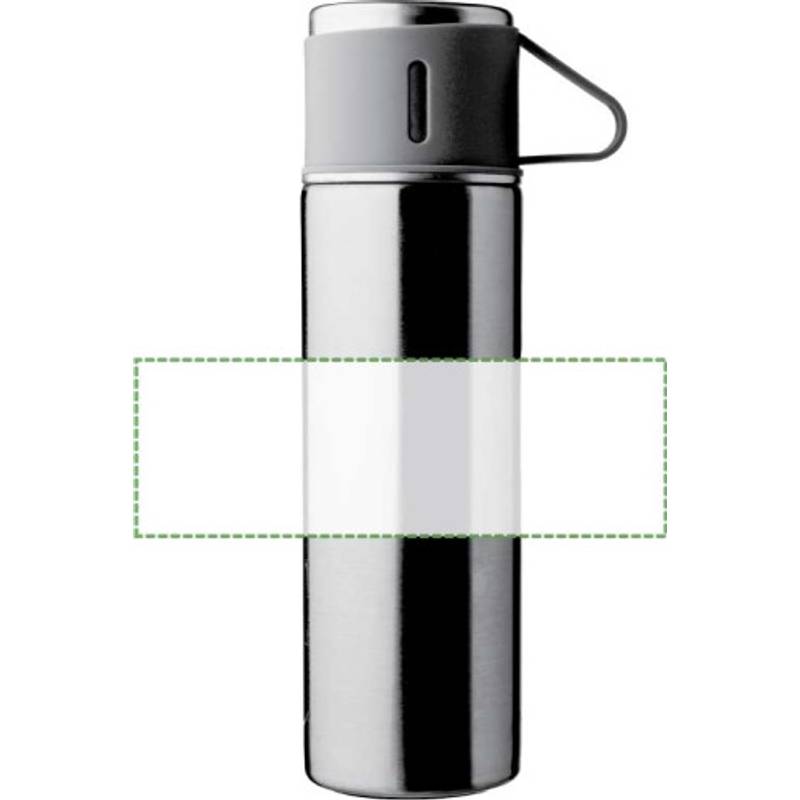 Sada dvouplášťových lahví z nerezové oceli (420 ml) Herbert, černá Sada dvouplášťových lahví z nerezové oceli (420 ml) Herbert, černá