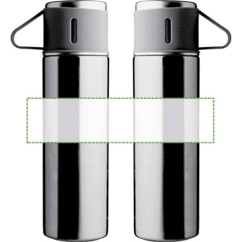 Sada dvouplášťových lahví z nerezové oceli (420 ml) Herbert, černá Sada dvouplášťových lahví z nerezové oceli (420 ml) Herbert, černá