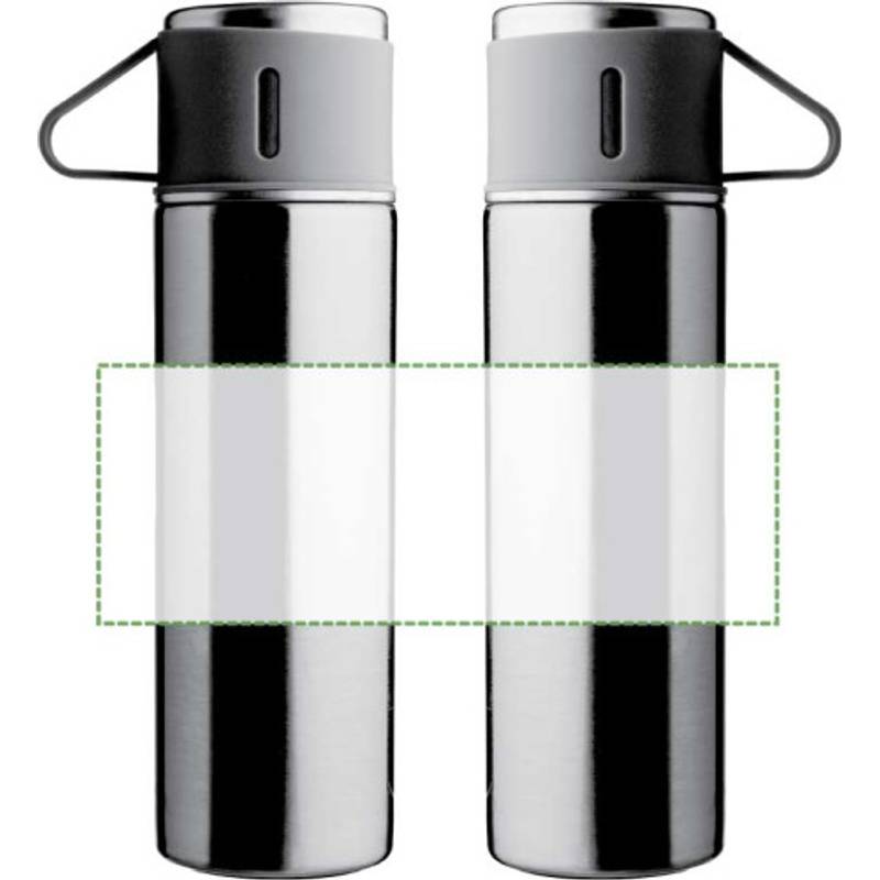 Sada dvouplášťových lahví z nerezové oceli (420 ml) Herbert, černá Sada dvouplášťových lahví z nerezové oceli (420 ml) Herbert, černá