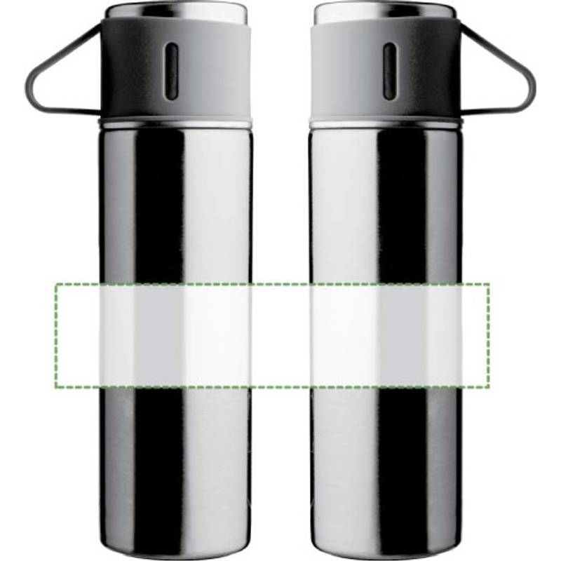 Sada dvouplášťových lahví z nerezové oceli (420 ml) Herbert, černá Sada dvouplášťových lahví z nerezové oceli (420 ml) Herbert, černá