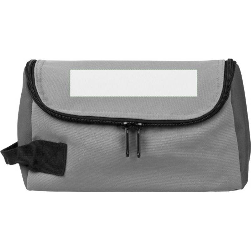 Polyesterová (600D) toaletní taštička Niklas, hnědá taupe Polyesterová (600D) toaletní taštička Niklas, hnědá taupe